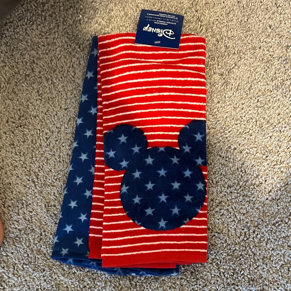 Disney Red and Blue Towel with Mickey Mouse Stars